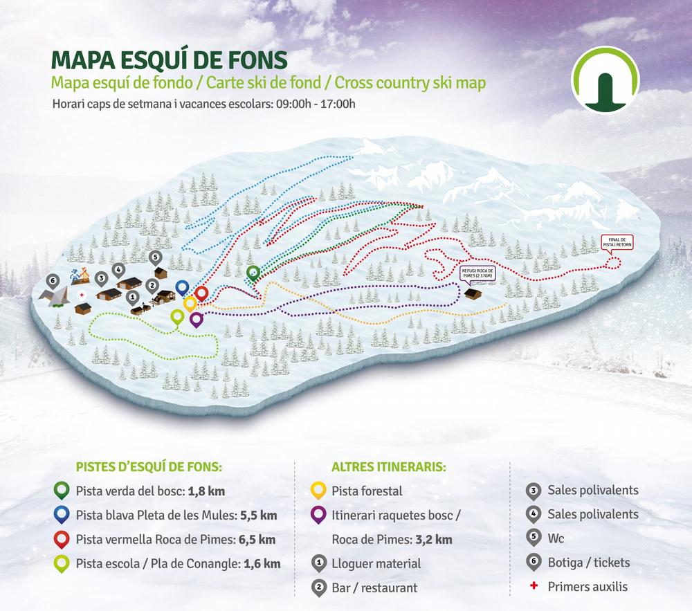 Andorra pistas de esquí, mapa esquí de fondo
